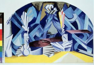 La chambre de Juliette. Projet de décor pour la pièce Roméo et Juliette de William Shakespeare (1564-1616) - Œuvre de Alexandra Alexandrovna Exter (1882-1949) - Alexandra Alexandrowna Exter