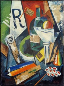 Nature morte aux livres et à la coupe de fruits