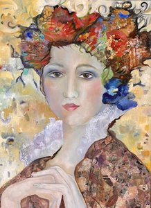 Dame aux fleurs sereine - Alexandra Higgins