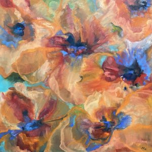 Coquelicots abstraits aux couleurs vives - Alexandra Higgins