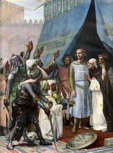 Saint Louis à Jérusalem - gravure d