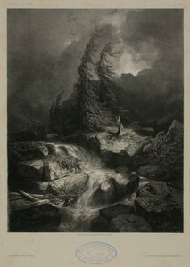 Torrent de montagne dans la tempête - Alexandre Calame