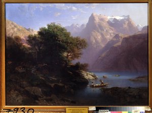 Paysage de montagne avec lac en Suisse