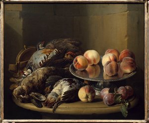 Nature morte, gibier et épingles