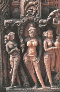 Sculpture représentant des figures féminines, temple jaïn n° 16, Deogarh, Uttar Pradesh, Inde, 8ème-17ème siècle
