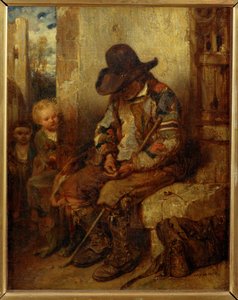 Mendiant comptant sa recette - A beggar counting his take ... - Alexandre Gabriel Decamps