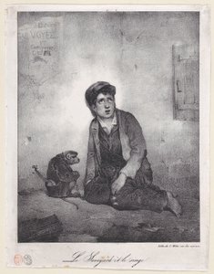 Le Garçon de Savoie et son singe - Alexandre Gabriel Decamps