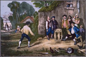 Le Jeu du tonneau, gravé par Jean Paul Laurens (1838-1921)