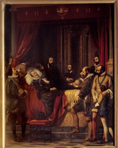 La mort du roi de France Henri IV, son corps est exposé au Louvre