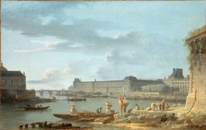 Le Pont Royal et le Louvre, vus du terre-plein du Pont-Neuf, circa 1780