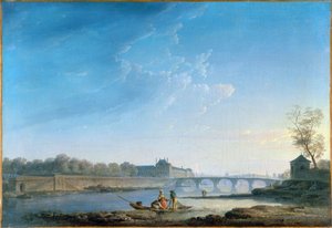 Le Quai des Tuileries et le Pont Royal, vers 1780 - Alexandre Jean Noel