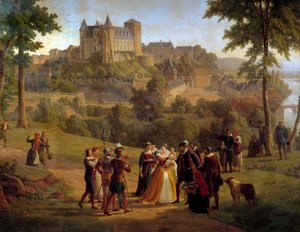Vue du château de Pau où Henri IV est né prise du grand parc (détail)