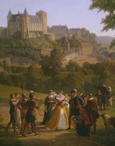 Vue du château royal de Pau où le roi Henri IV de France et de Navarre (1553-1610) est né le 13 décembre 1553 (détail)