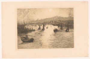 Port avec coucher de soleil