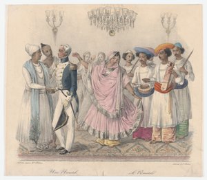 Une Nautch, de Vingt-quatre Planches Illustratives des Mœurs Hindoues et Européennes au Bengale, 1832