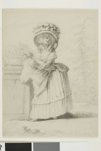 Une jeune femme élégante dans un jardin - Alexandre Moitte