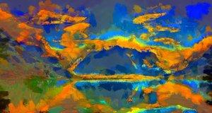 Coucher de soleil,2020,(mixed media)