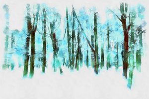Hiver dans la forêt,2020,(mixed media)