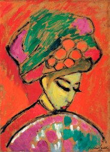 Jeune fille avec un chapeau à fleurs - Alexej von Jawlensky