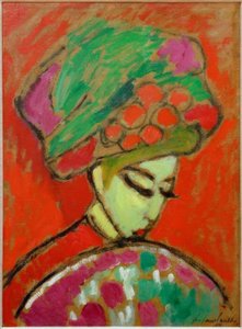 Jeune fille avec un chapeau de fleurs