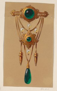Conception pour une broche en or et cabochon - Alexis Falize