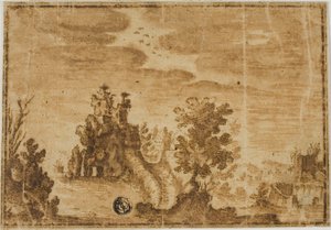 Château de fées dans un paysage - Alfonso Parigi
