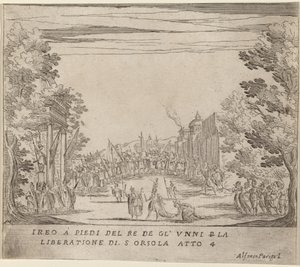 Jereo devant le roi des Huns pour la libération de Sainte Ursule - Alfonso Parigi II