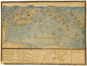 Représentation topographique de la bataille de Livourne
