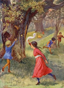 Merrie England : Enfants jouant dans la forêt de Sherwood