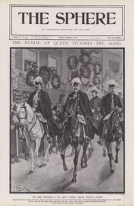 Les principaux pleureurs lors du cortège funèbre de la reine Victoria à travers Londres - Alfred (after) Pearse