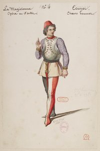 Halévy - La magicienne - maquettes de costumes par Alfred Albert - 04. Ecuyer, choeurs hommes