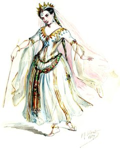 Halévy - La magicienne - maquettes de costumes par Alfred Albert - 10. Fées, choeurs dames (retouched) - Alfred Albert