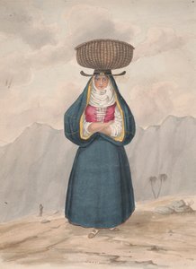 Femme paysanne avec panier sur la tête - La Palma, 1828