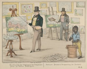 Vive la France, Marchands de Tableaux se Préparant pour la Vente Publique, 1840