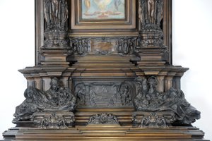 Détail de la cheminée Sam Wilson, vers 1908-14