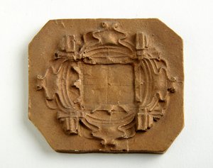 Maquette pour une plaque octogonale (plâtre doré) - Alfred Gilbert