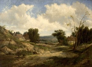 Paysage avec cottages, 1864
