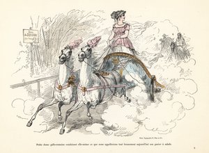 Femme gallo-romaine conduisant un biga dans le Bois de