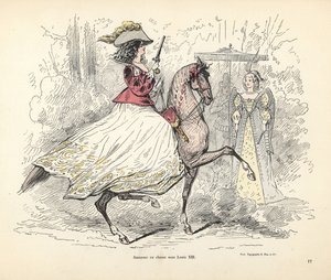 Costume de chasse pour femme, époque du roi Louis XIII de France - Alfred Grevin
