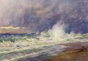 Danemark : Le Skaw, rencontre de la mer du Nord et du Kattegat - Alfred Heaton Cooper