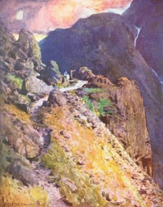 District des Lacs : Approchant le sommet du col de Styhead, Wastdale - Alfred Heaton Cooper