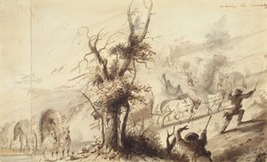 Débarquement des charrettes, vers 1837