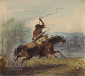 Femme Shoshone Jetant le Lasso, c.1837