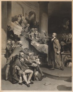 Patrick Henry prononçant son célèbre discours à la Chambre des Bourgeois, Virginie