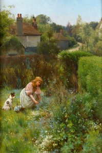 Cueillette de fleurs sauvages dans la haie, 1895 - Alfred, Jr. Glendening