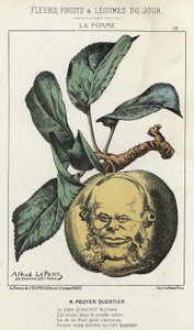 La Pomme: caricature de Pouyer-Quertier - ill. du 28/02/1871 dans "Fleurs, Fruits et Légumes du Jour"