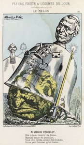 Le Melon: caricature de Louis Veuillot - ill. du 10/03/1871 dans "Fleurs, Fruits et Légumes du Jour"