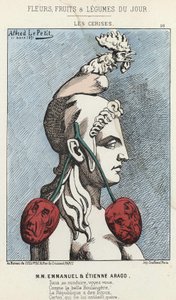 Les Cerises : caricature sur MM Emmanuel et Étienne Arago - ill. du 11/03/1871 dans « Fleurs, Fruits et Légumes du Jour » - Alfred Le Petit
