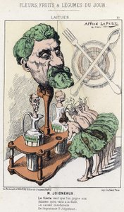 Laitues : caricature sur Joigneaux - ill. du 18/03/1871, dans « Fleurs, Fruits et Légumes du Jour »