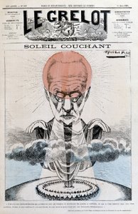 Soleil couchant : Victor Hugo - par Alfred Le Petit, dans « Le Grelot » du 11/03/1883
